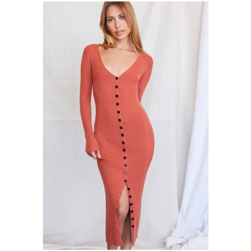 F21 Ribbed Midi Sweater Dress